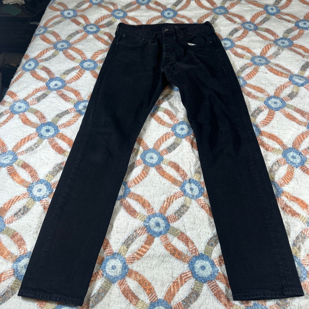 Levis 501 CT Custom Tapered Black Denim Jeans Mens 32x34 Button Fly 18173-0025